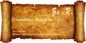 Zsadányi Roxána névjegykártya